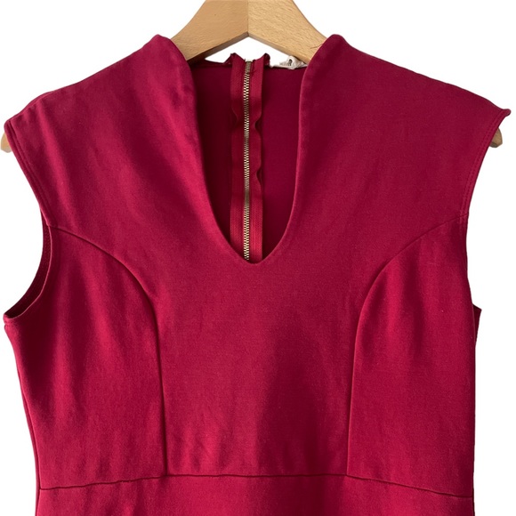 Rolla Coster, Dark Red midi / mini pencil skirt, sleeveless dress, Size: L - Picture 2 of 8